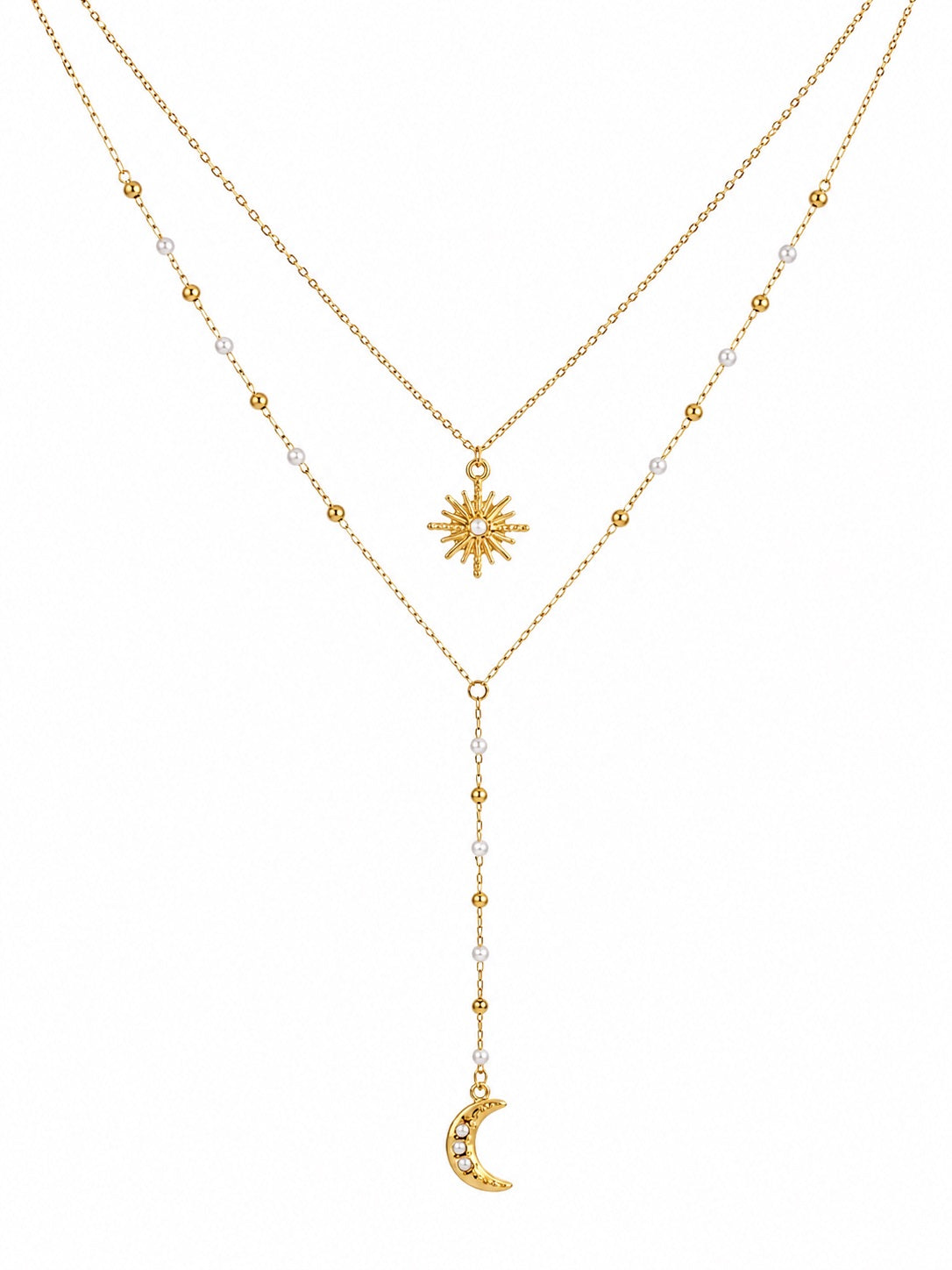 Sun and Moon Pearl Necklace