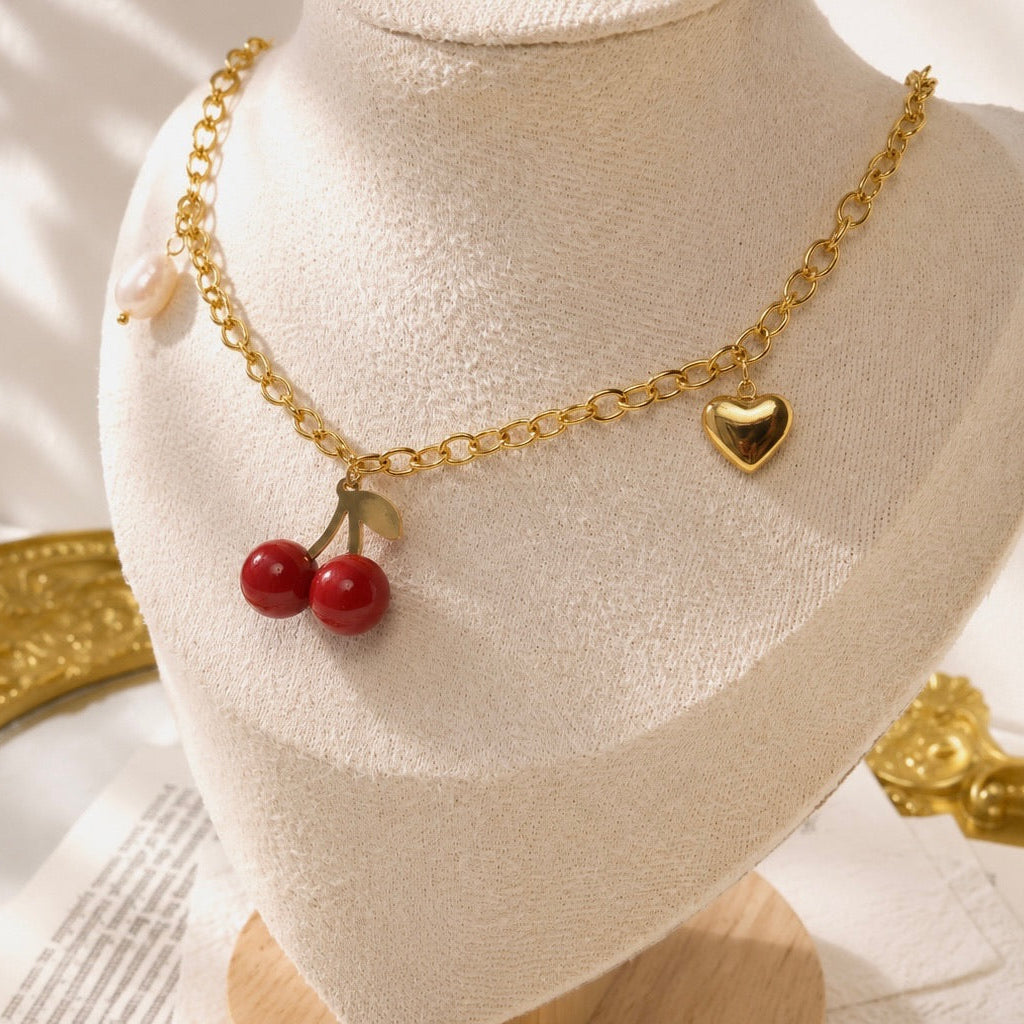 Cherry Heart Necklace
