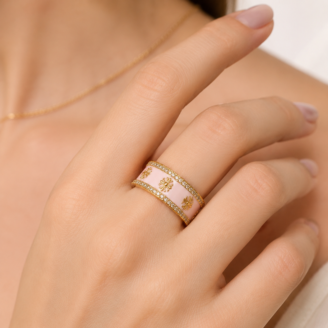 Blush Cross Ring