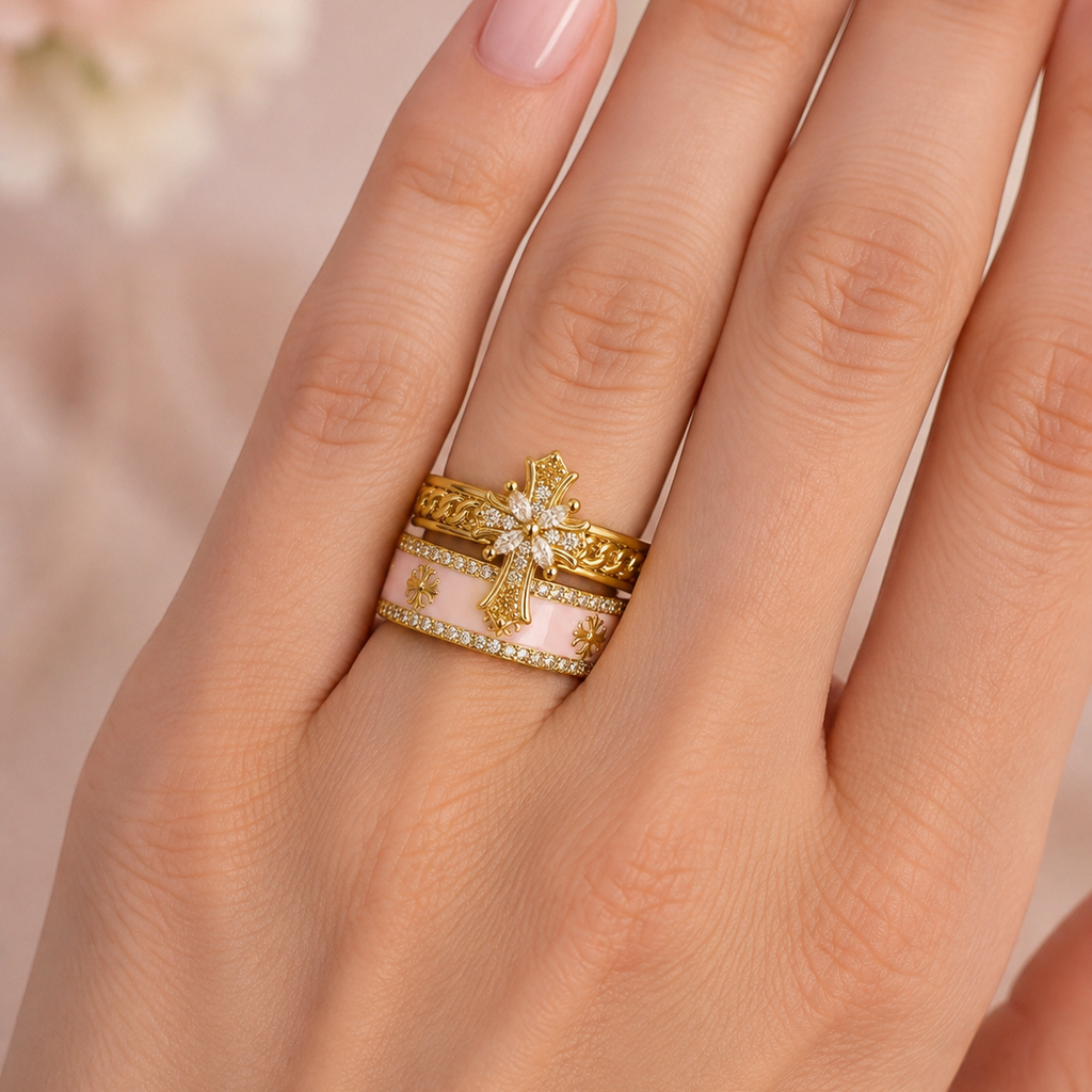 Blush Cross Ring