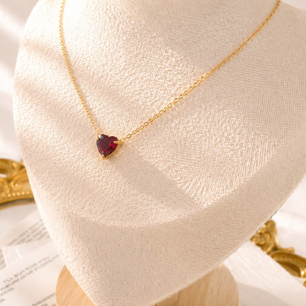 Heart Birthstone Necklace