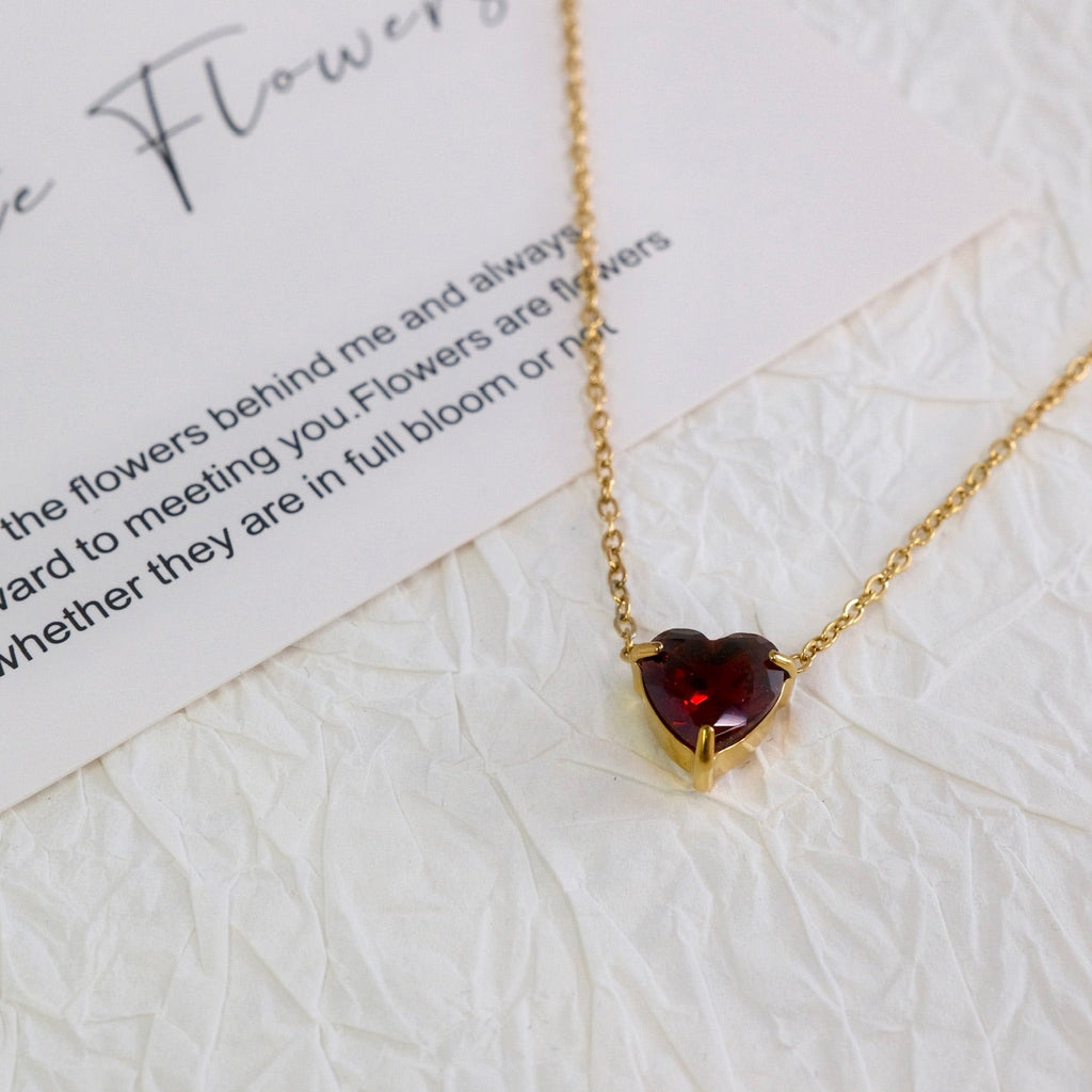 Heart Birthstone Necklace