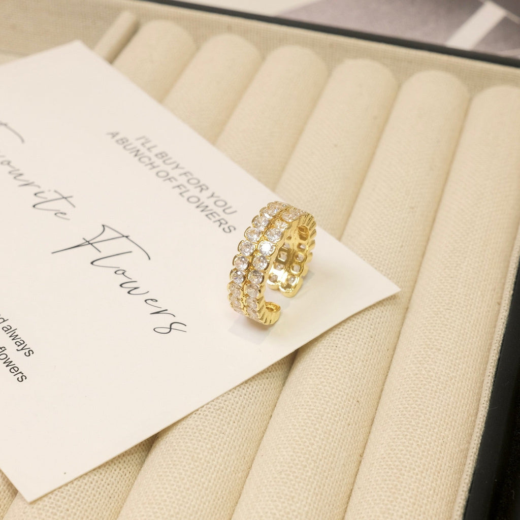 Lustre Double Row Ring