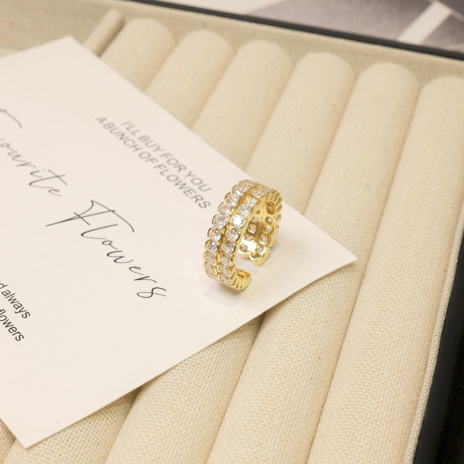 Lustre Double Row Ring