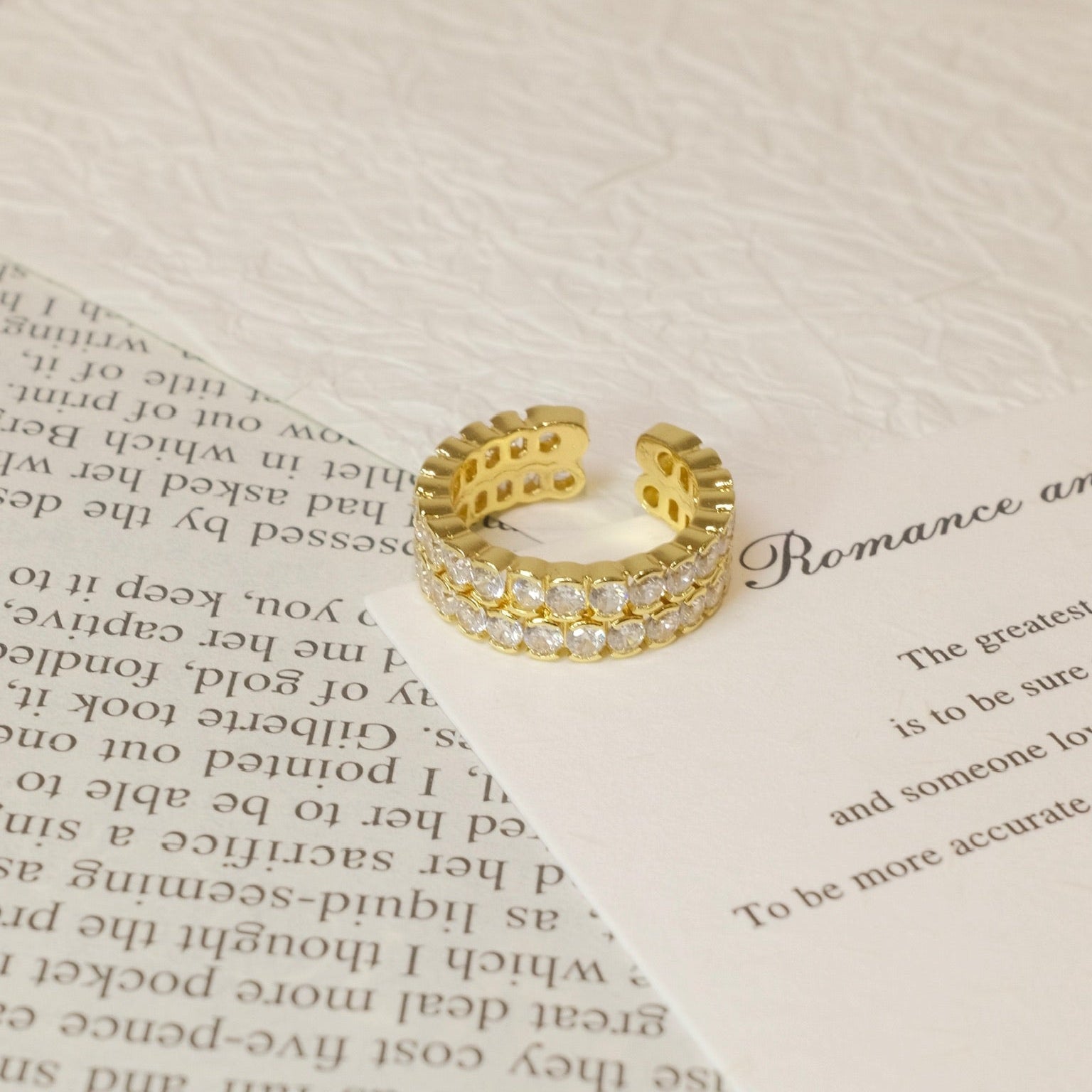 Lustre Double Row Ring