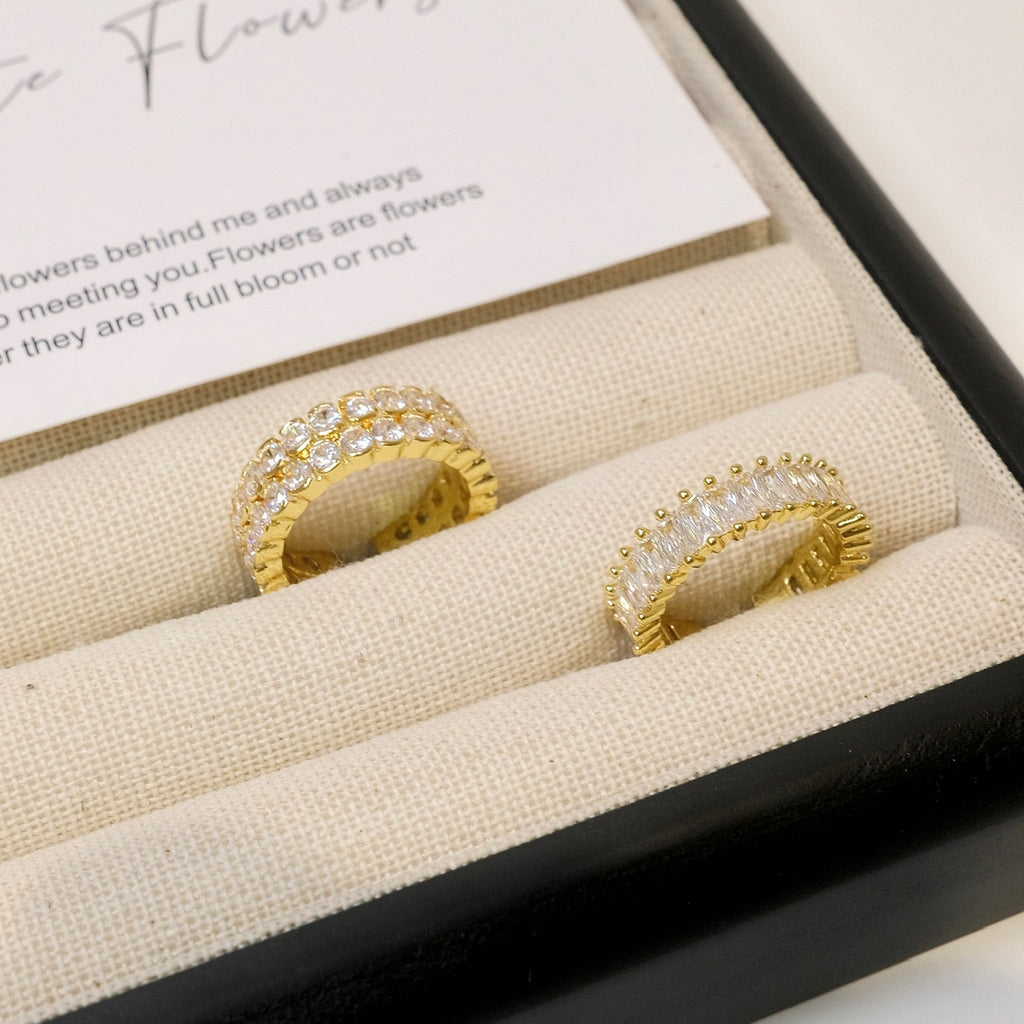 Lustre Double Row Ring