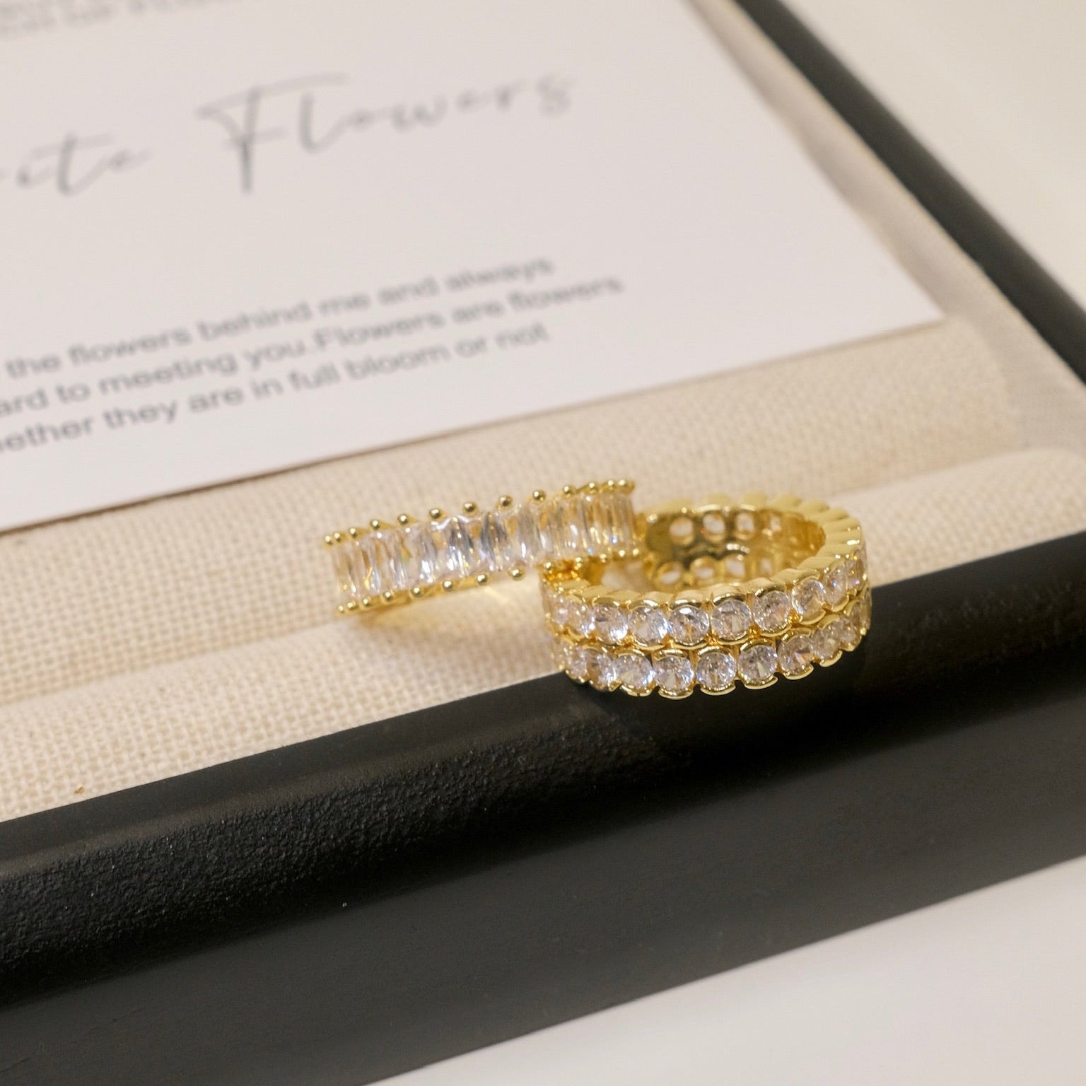 Lustre Double Row Ring