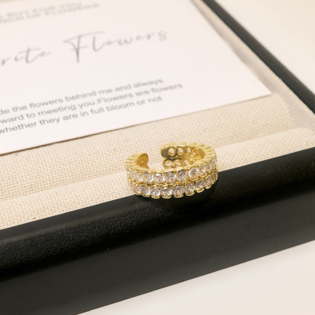 Lustre Double Row Ring