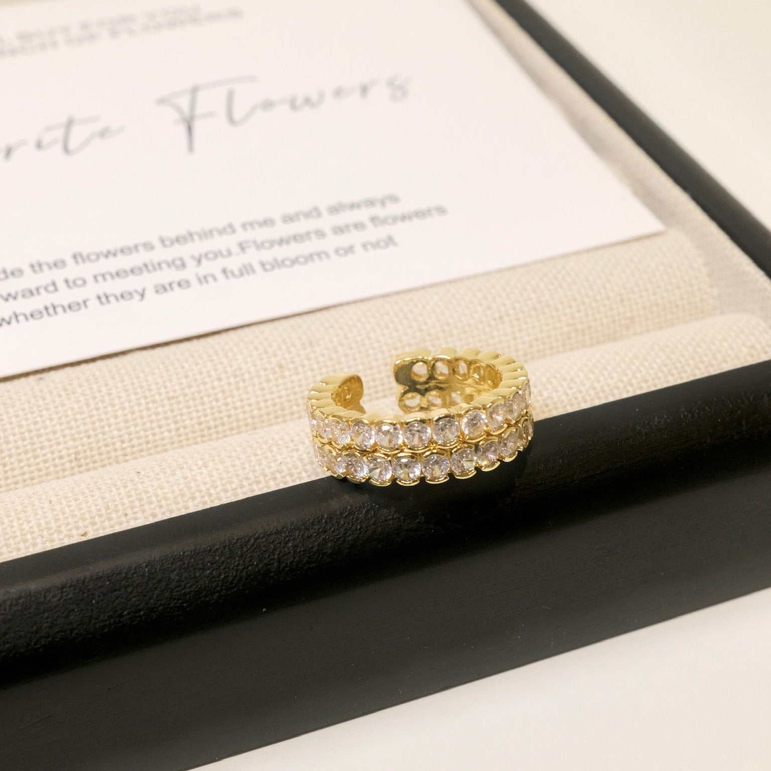 Lustre Double Row Ring
