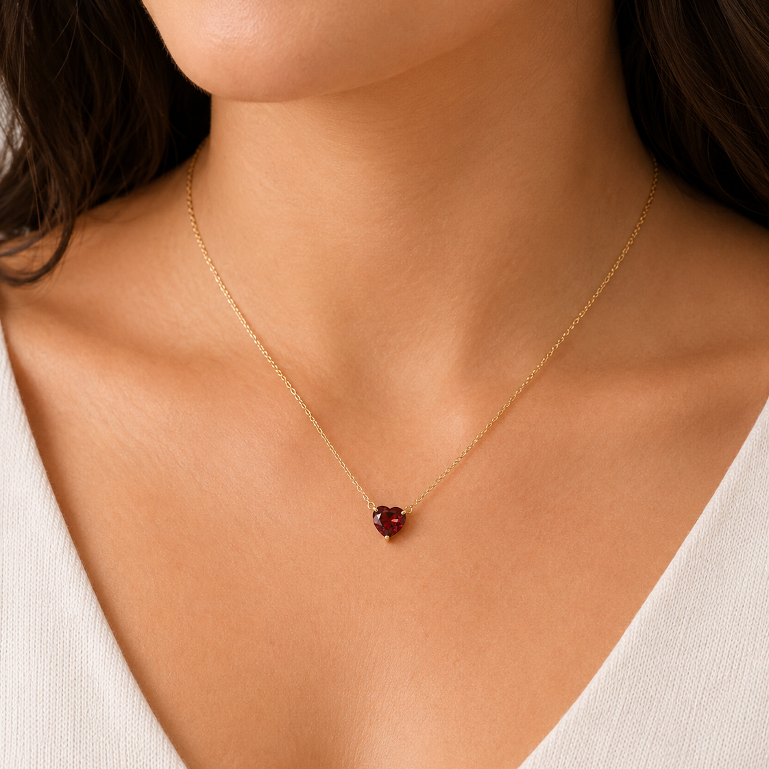 Heart Birthstone Necklace