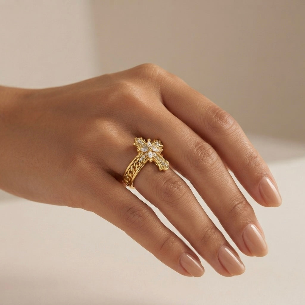 Radiant Cross Ring