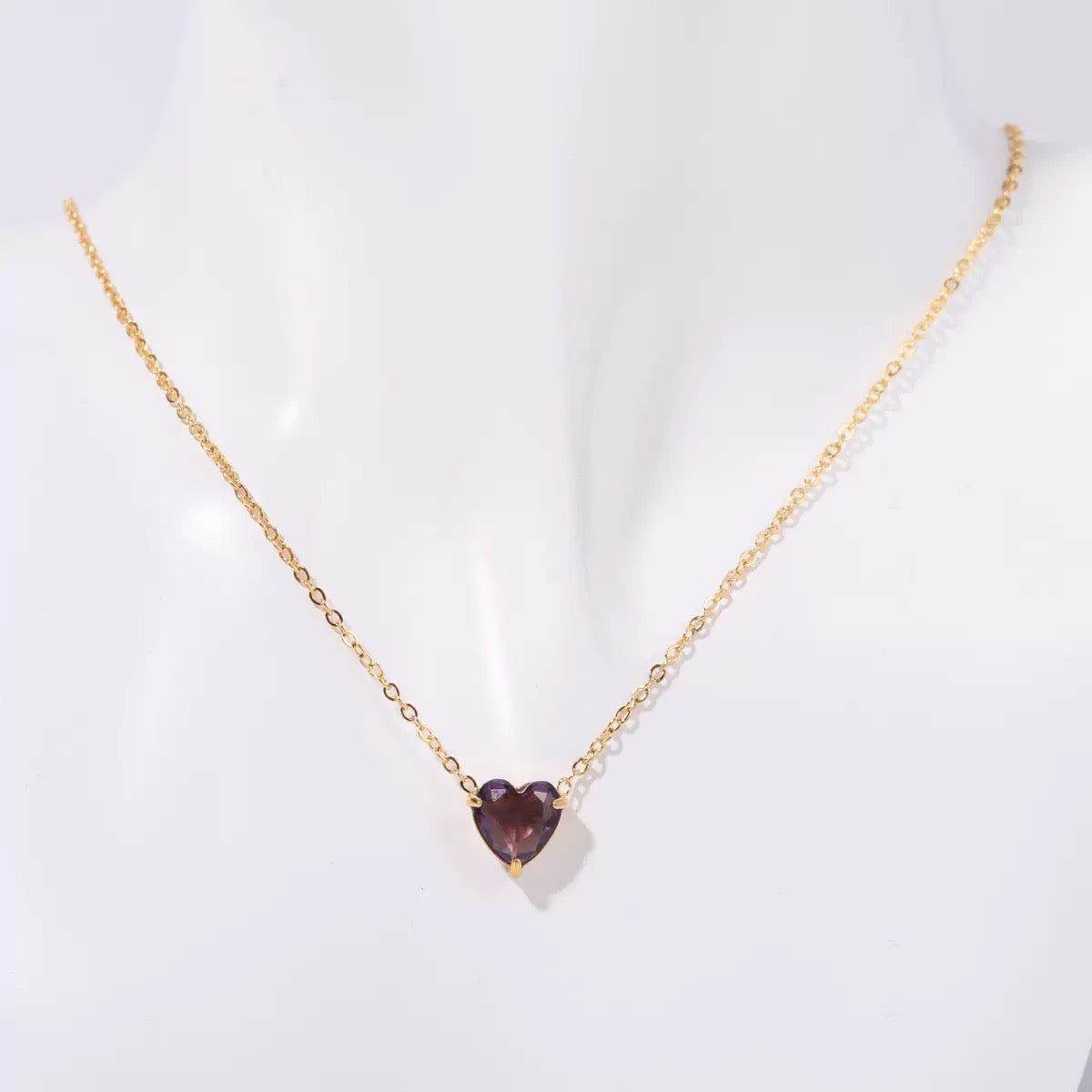 Heart Birthstone Necklace